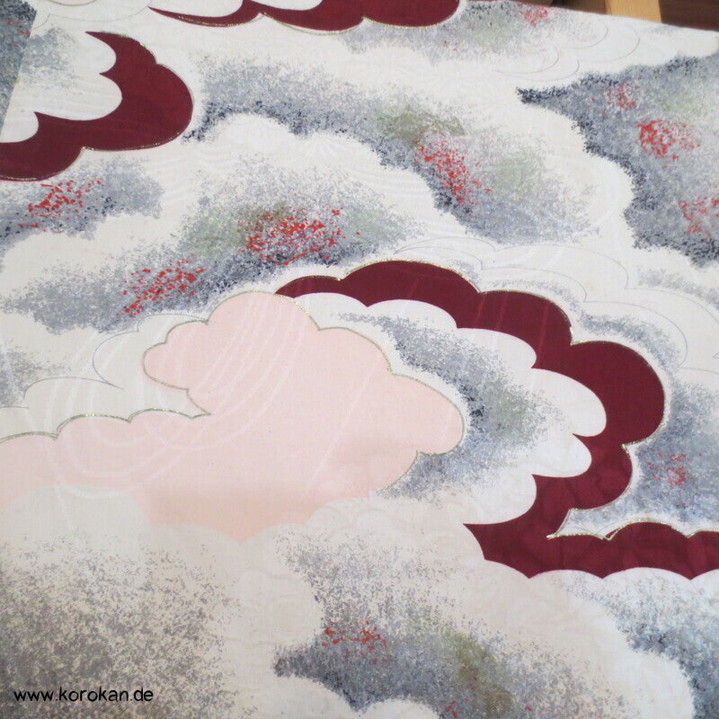 Wolken Seidendamast Haori mit Himo