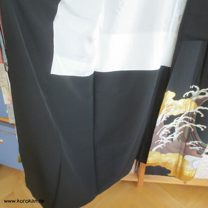 wilder Tsunami Tomesode Seidencrepe Kimono