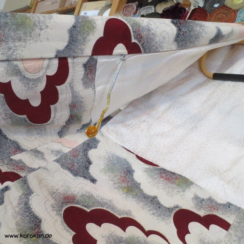 Wolken Seidendamast Haori mit Himo