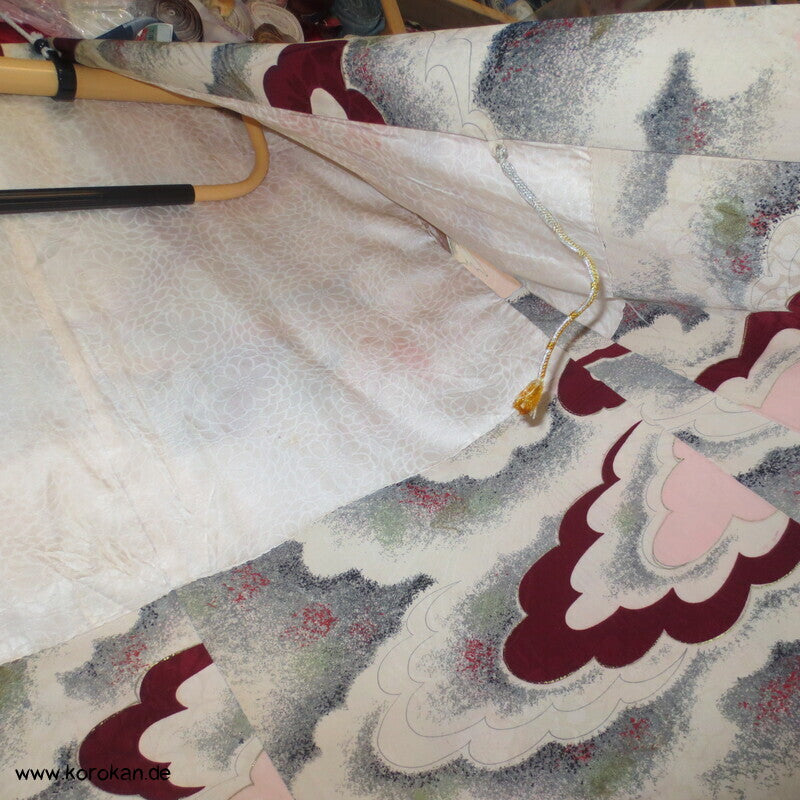 Wolken Seidendamast Haori mit Himo