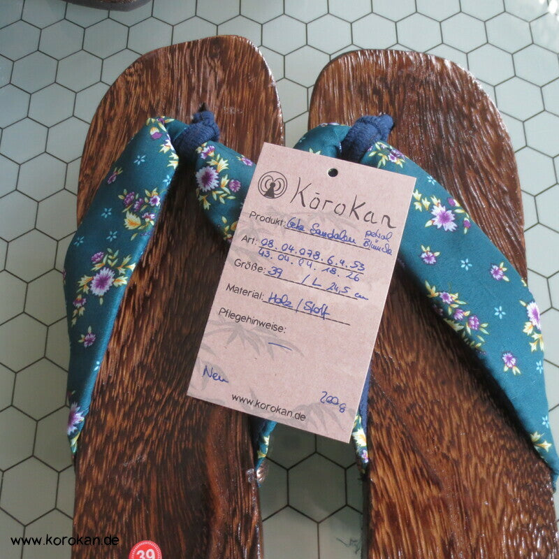 moderne Geta Sandalen, Paulownia Holz, Stoffriemen