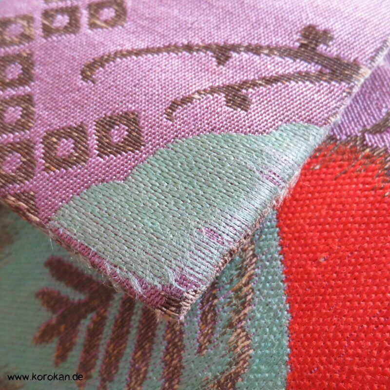 Japanischer Upcycling Kranich Seidenbrokat Hanhaba Obi Kimonogürtel
