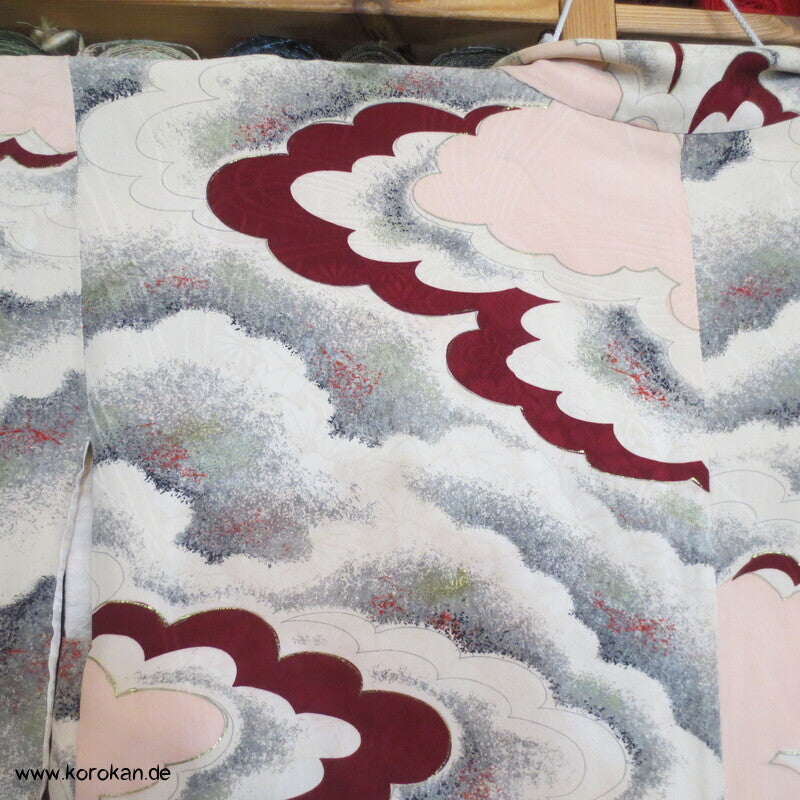 Wolken Seidendamast Haori mit Himo