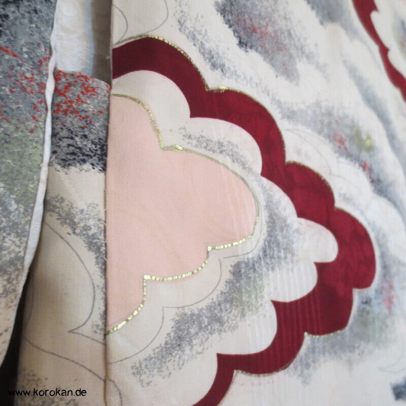 Wolken Seidendamast Haori mit Himo