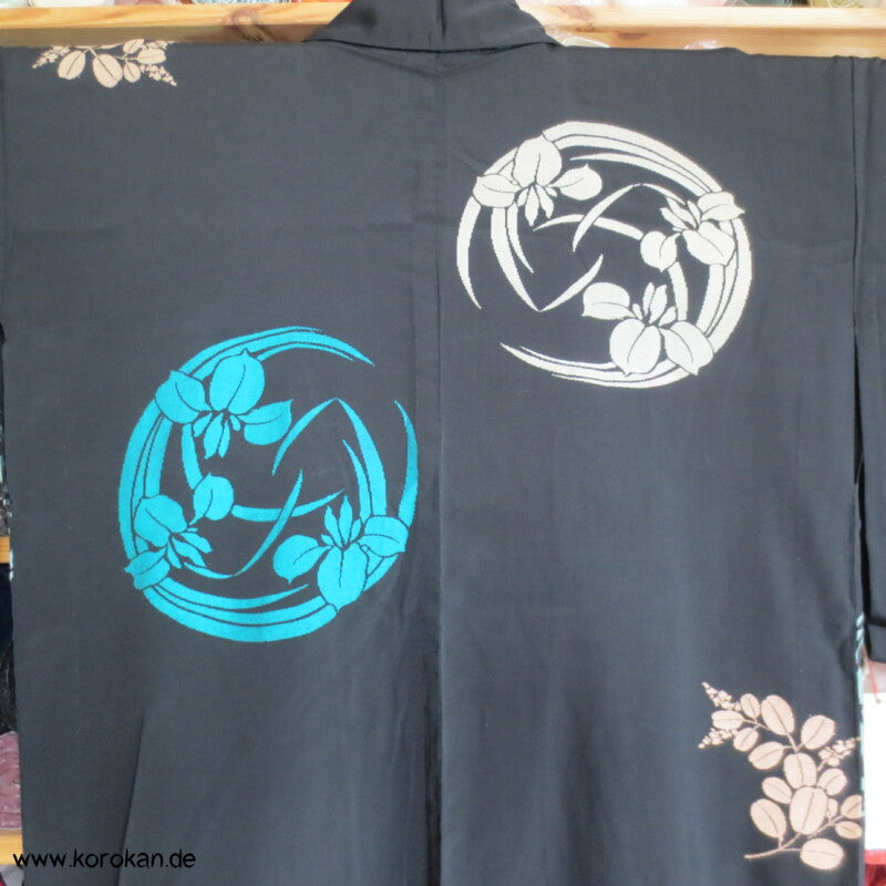 Blütenrondelle Hitoe Komon Kimono aus feinem Omeshi
