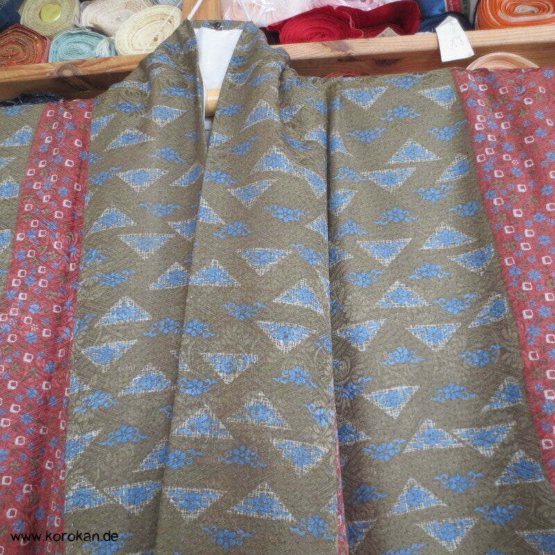 Streifen Rinzu Seiden Damast Komon Kimono