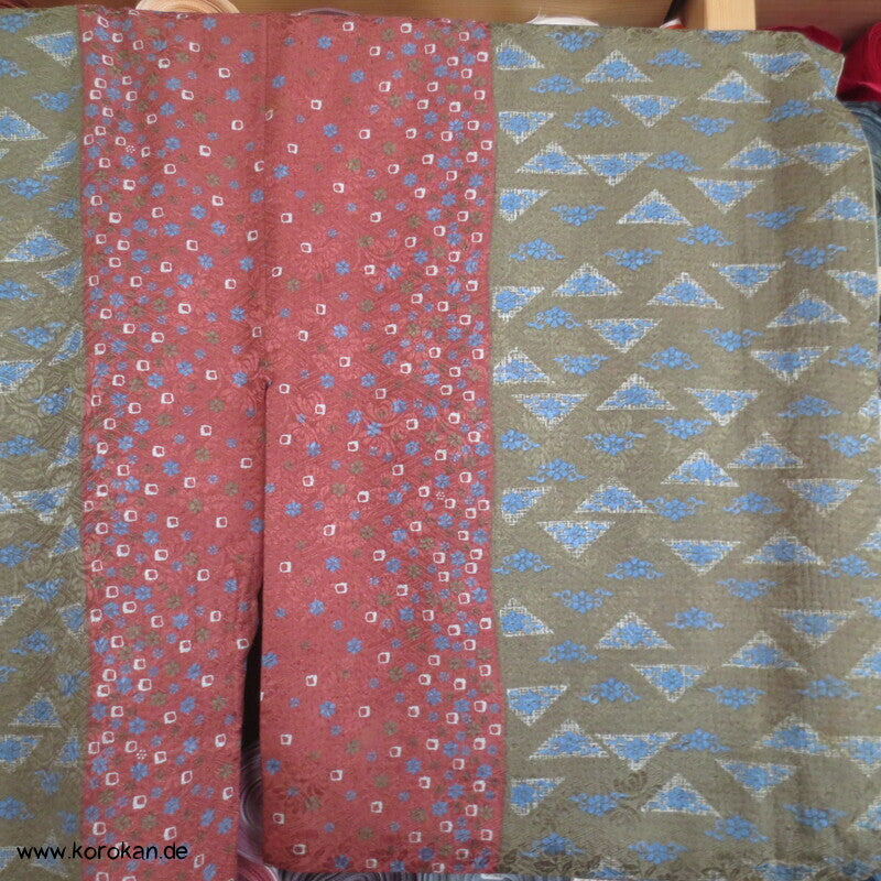 Streifen Rinzu Seiden Damast Komon Kimono