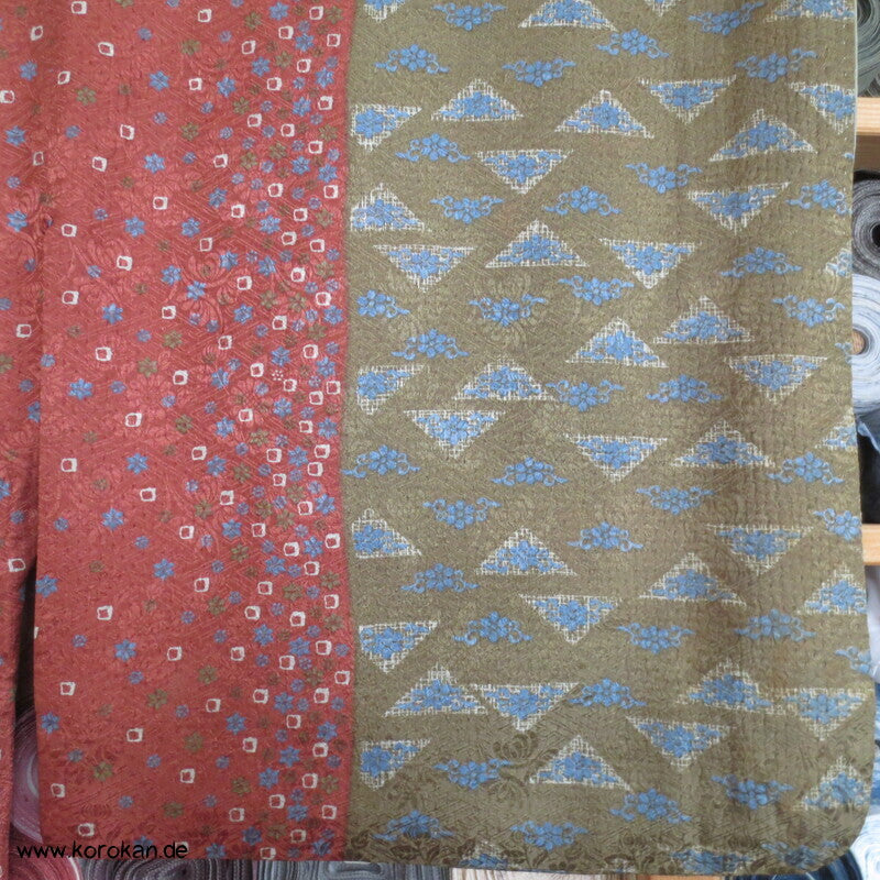 Streifen Rinzu Seiden Damast Komon Kimono