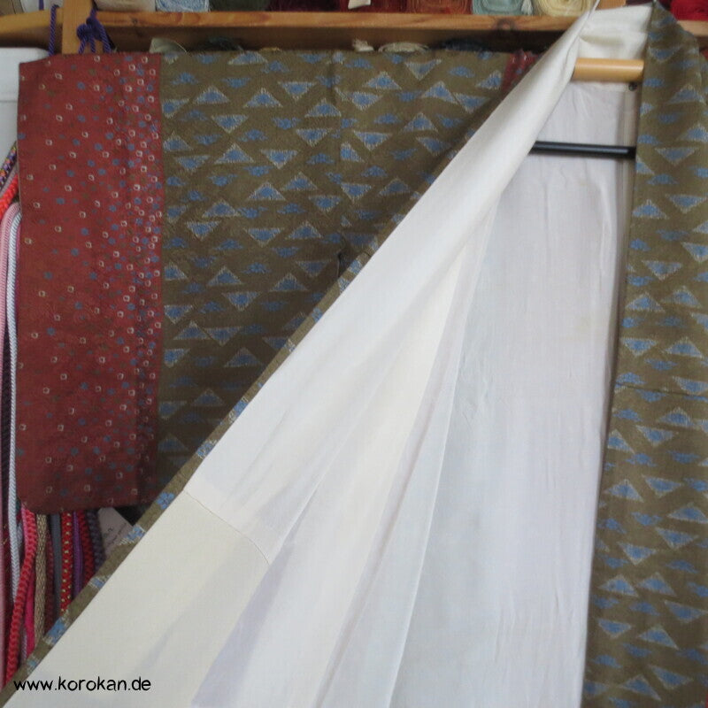 Streifen Rinzu Seiden Damast Komon Kimono