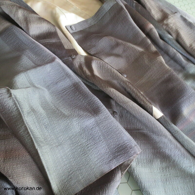 schillernder Seidendamast Ombré Michiyuki Kimono Jacke