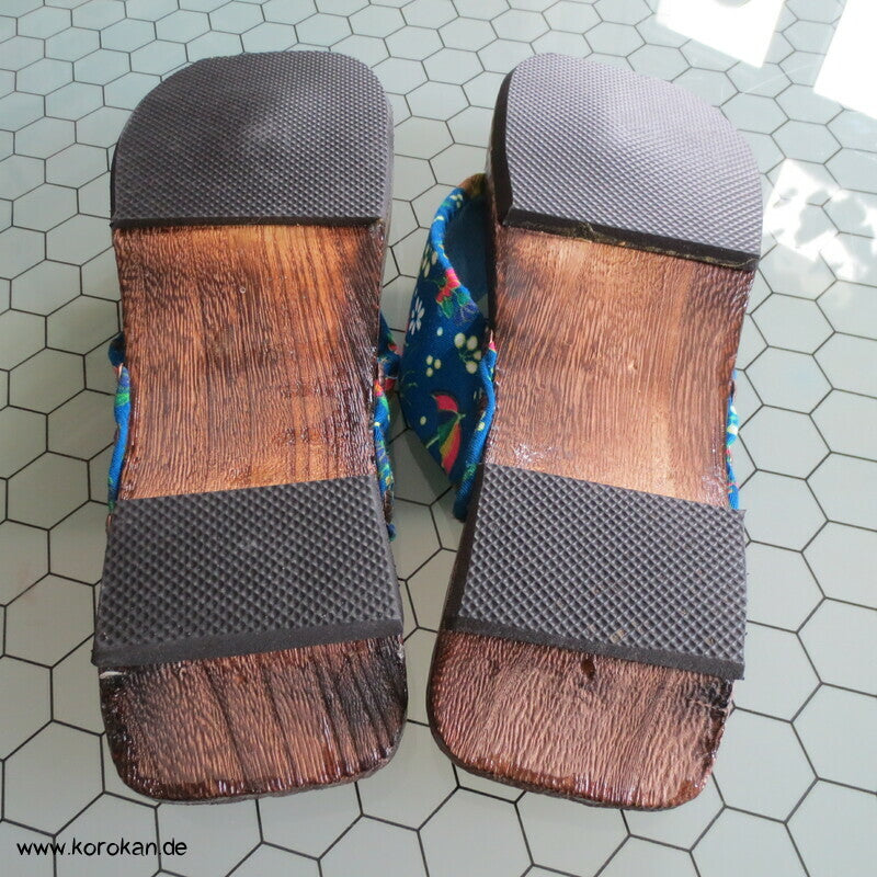 moderne Geta Sandalen, Paulownia Holz, Stoffriemen