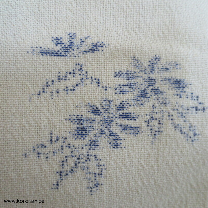 Igeta und Blüten Hitoe Kimono Wollgeorgette Kasuri Druck