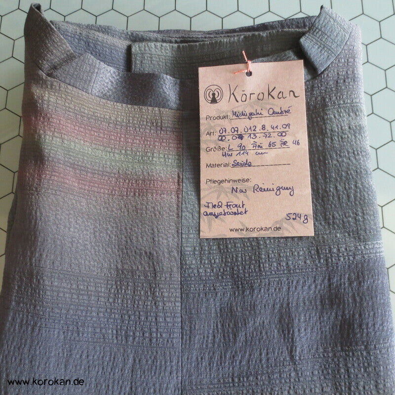 schillernder Seidendamast Ombré Michiyuki Kimono Jacke