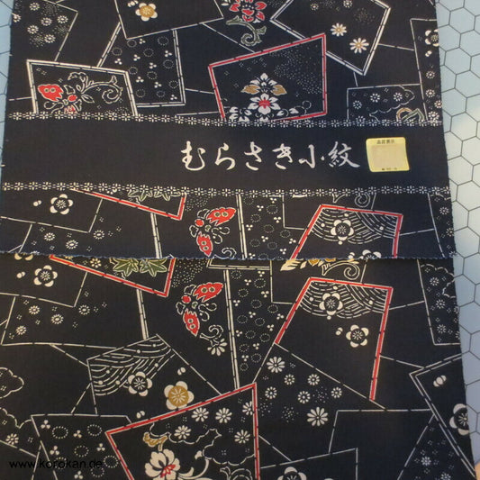 Shikishi Druck Tsumugi Kimono Seide Tanmono