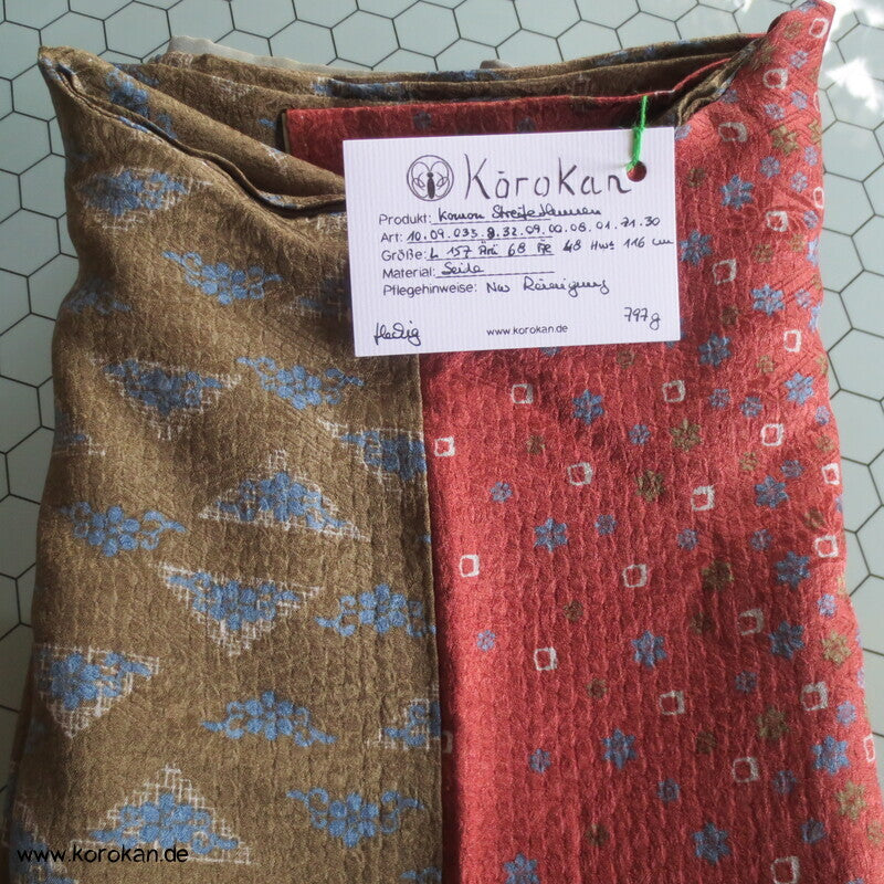 Streifen Rinzu Seiden Damast Komon Kimono