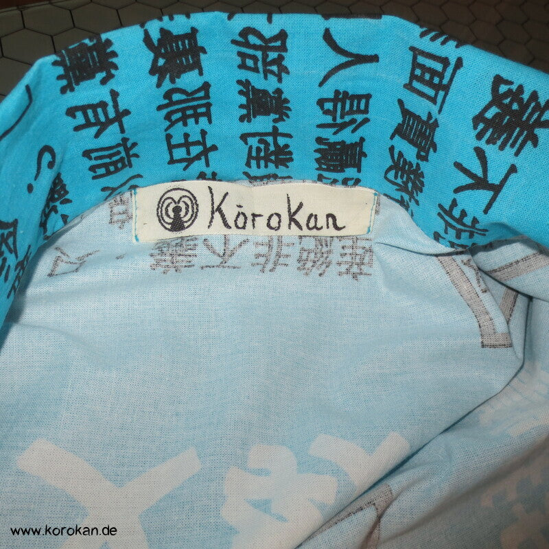 Juban Baumwoll Unterkimono, Kanji auf türkis, NEU