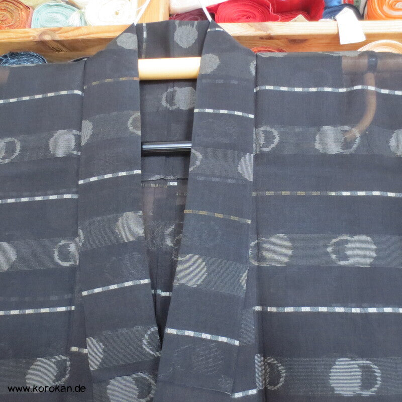 Mondphasen Hitoe halbtransparenter Sha Seiden Kimono