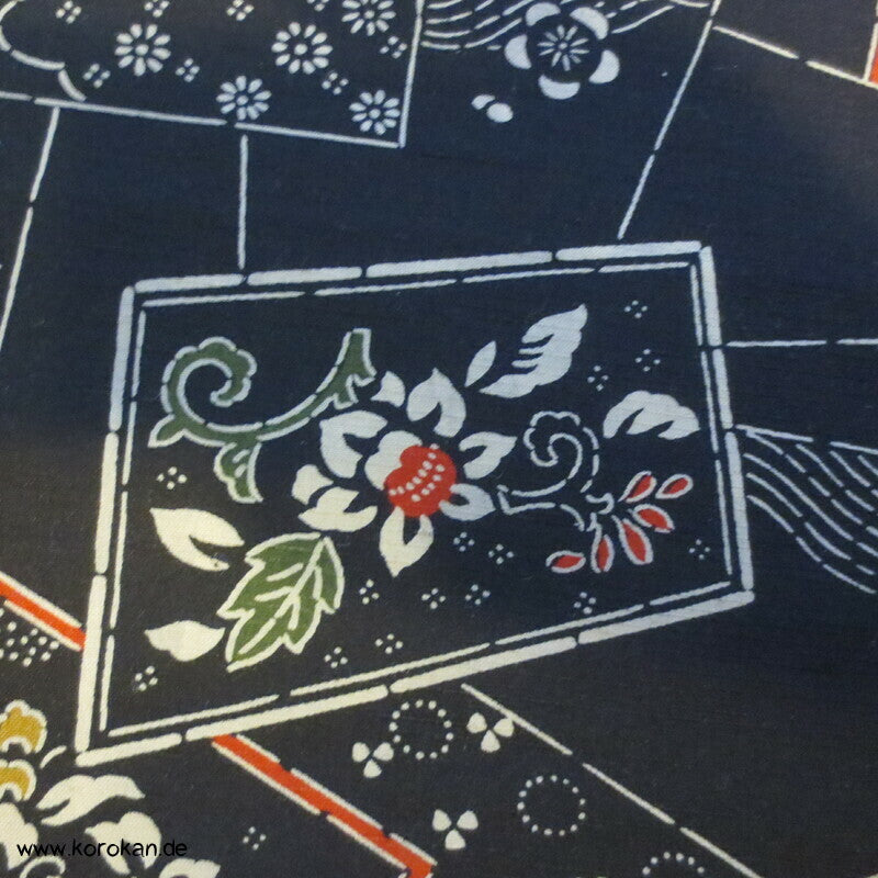 Shikishi Druck Tsumugi Kimono Seide Tanmono