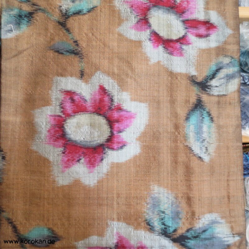 große Blumen Meisen Kimono, glänzendes Material