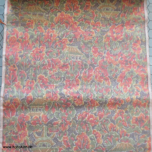 Gartenlandschaft Kasuri bunte Tsumugi Kimono Seide