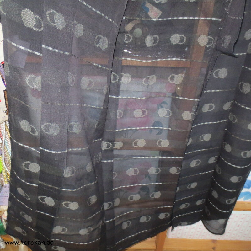 Mondphasen Hitoe halbtransparenter Sha Seiden Kimono