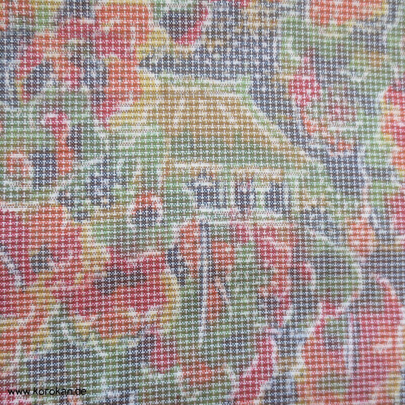 Gartenlandschaft Kasuri bunte Tsumugi Kimono Seide