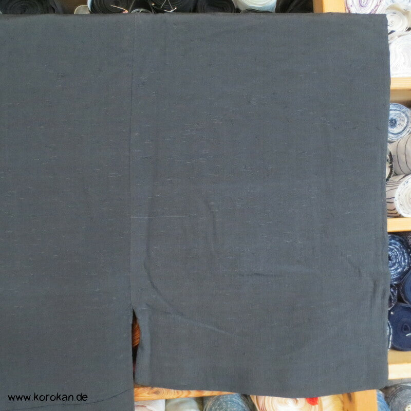 anthrazitgrauer Fushi Tsumugi Seiden Kimono