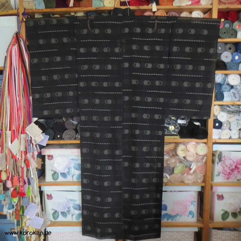 Mondphasen Hitoe halbtransparenter Sha Seiden Kimono