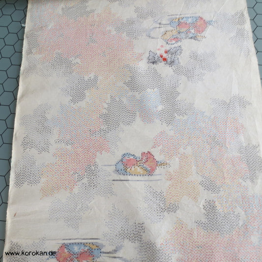 Mandarinenten Kasuri Tsumugi Kimono Seide