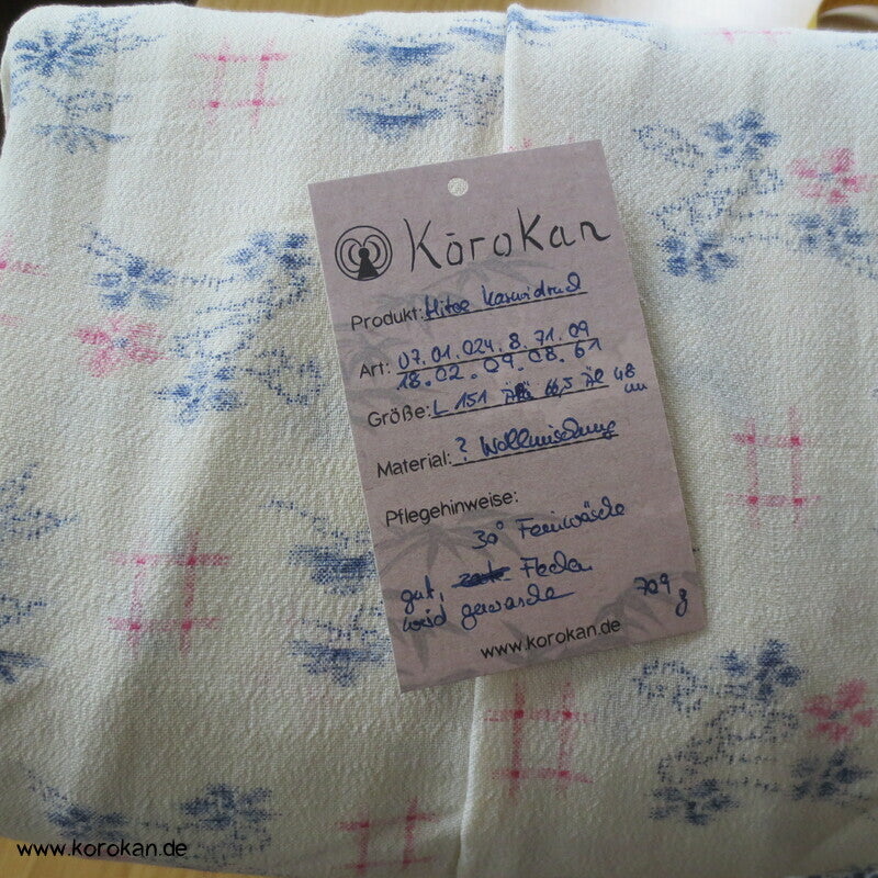 Igeta und Blüten Hitoe Kimono Wollgeorgette Kasuri Druck