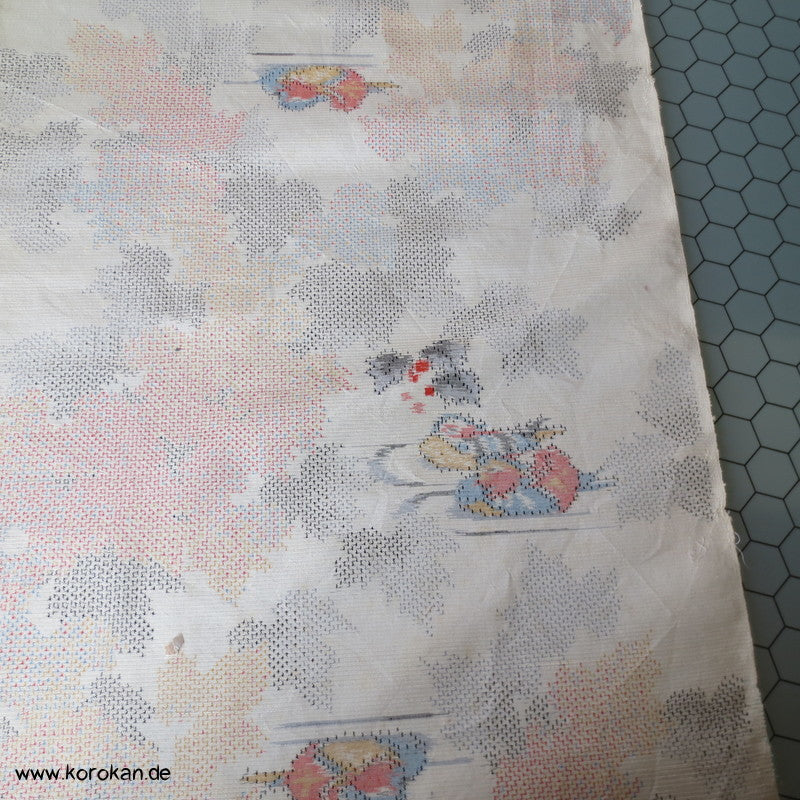 Mandarinenten Kasuri Tsumugi Kimono Seide
