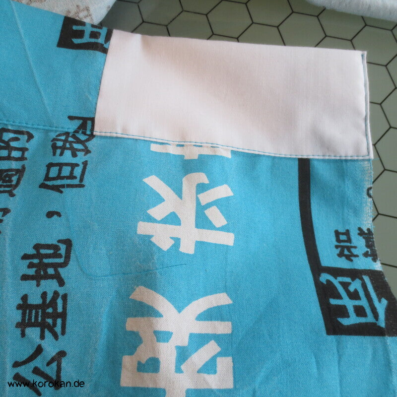 Juban Baumwoll Unterkimono, Kanji auf türkis, NEU