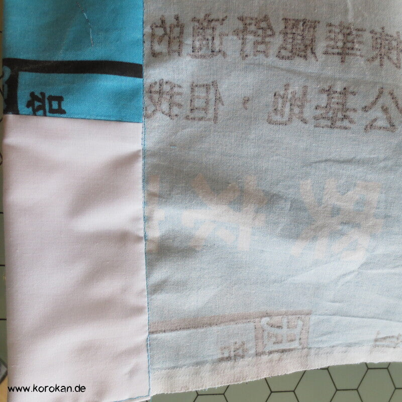 Juban Baumwoll Unterkimono, Kanji auf türkis, NEU