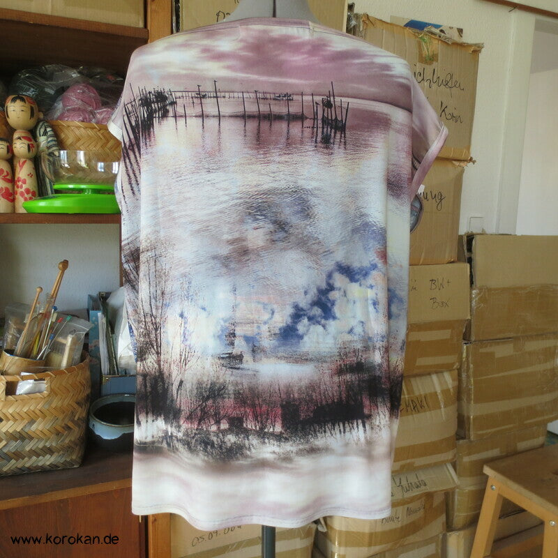 Upcycling Zero Waste Shirt aus zwei Viscosejerseys