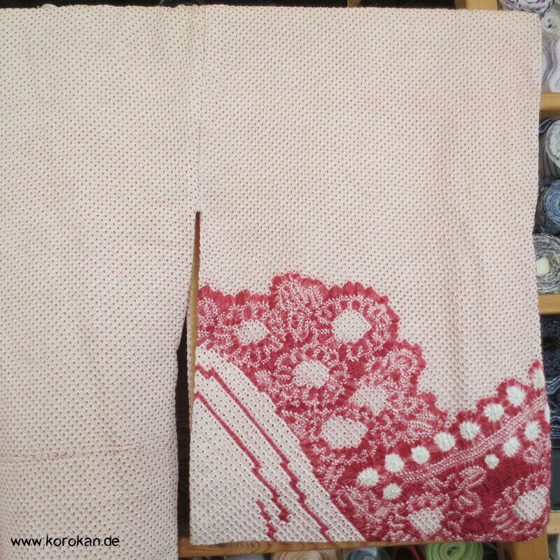 Full Shibori weinrote Chrysanthemen Homongi Kimono