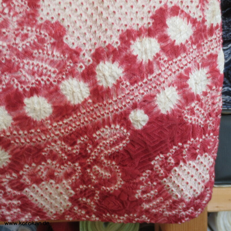 Full Shibori weinrote Chrysanthemen Homongi Kimono
