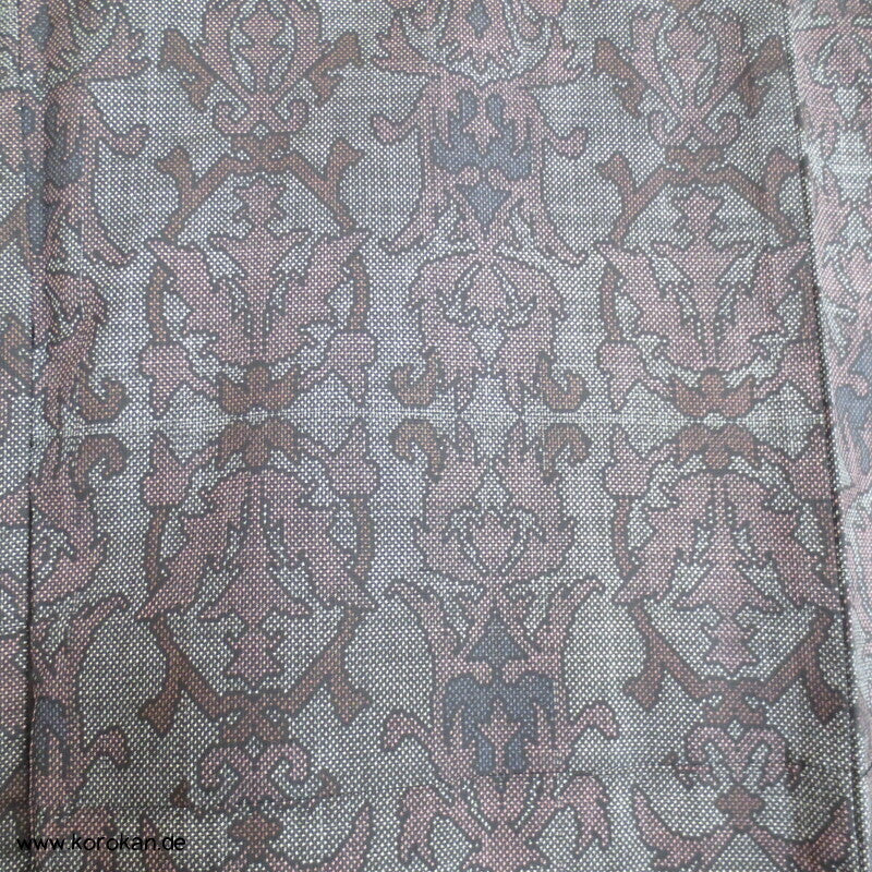 japanischer Sarasa mauve grau Kasuri Tsumugi Seiden Kimono