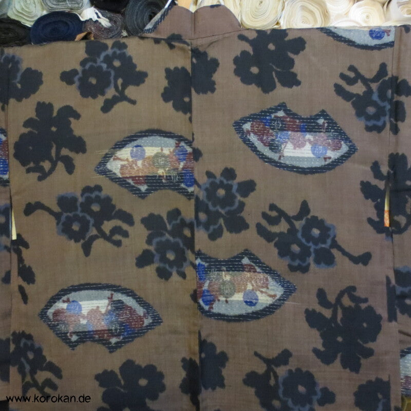 Fächer Meisen Haori Kimonojacke mit Himo