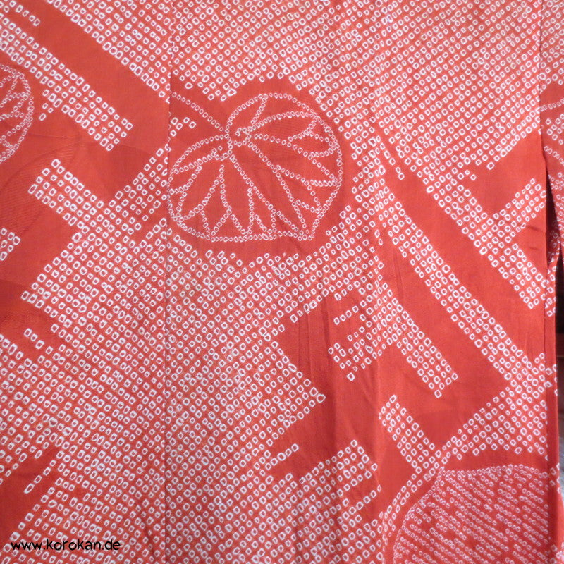 Shibori Sayagata und Aoi Seide Juban Kimono