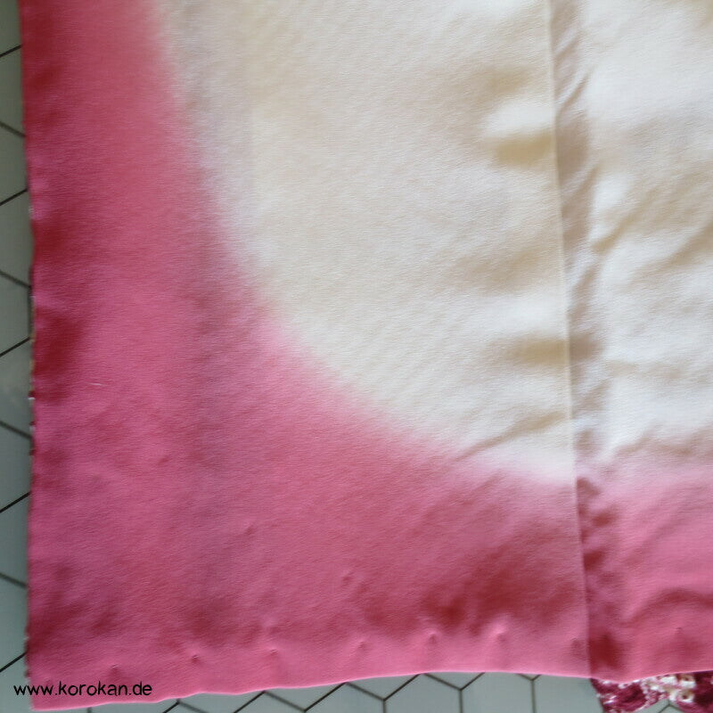 Full Shibori weinrote Chrysanthemen Homongi Kimono