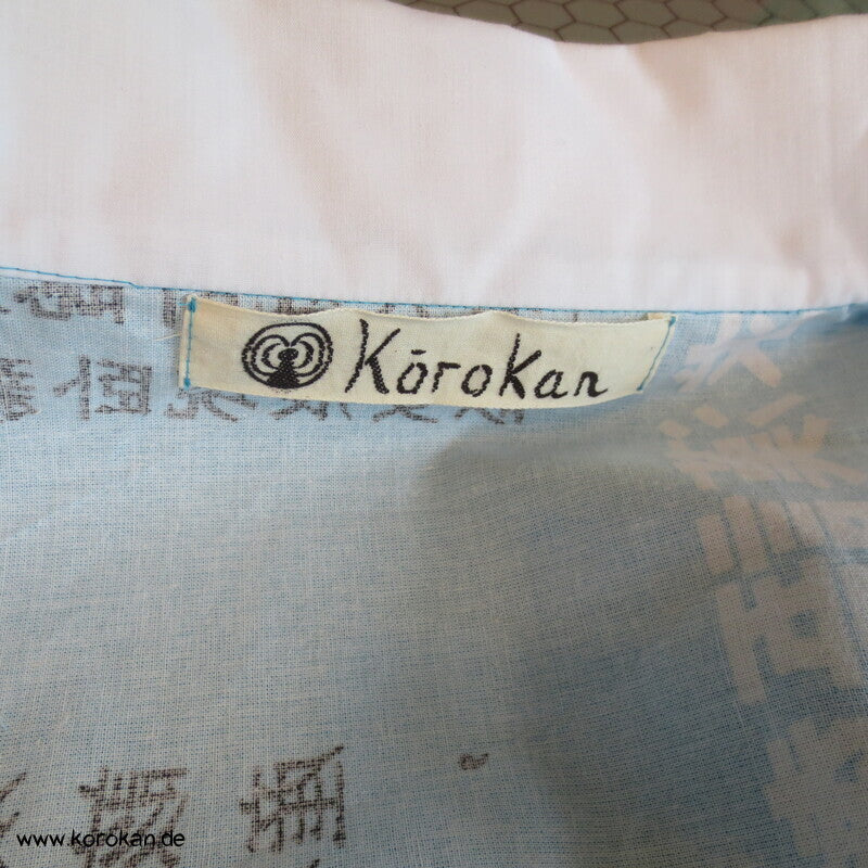 Juban Baumwoll Unterkimono, Kanji auf türkis, NEU