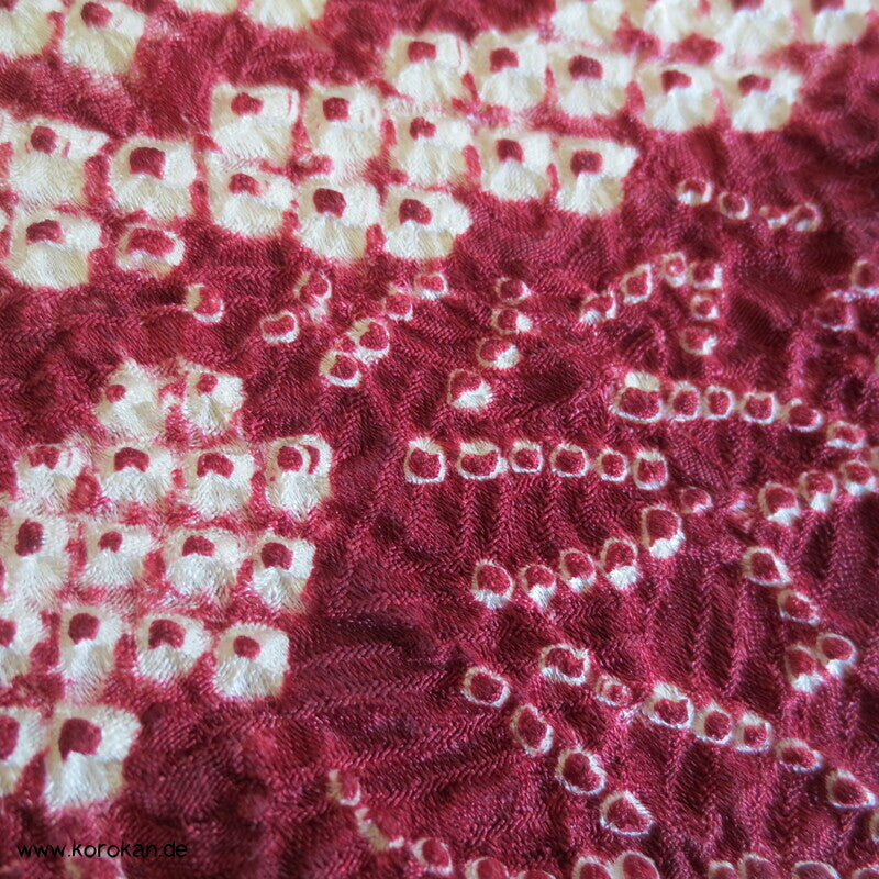 Full Shibori weinrote Chrysanthemen Homongi Kimono