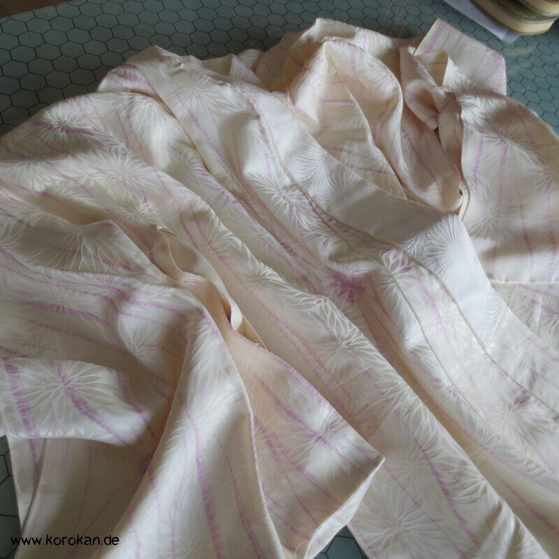 Itajime Shibori Seidendamast Juban Unterkimono