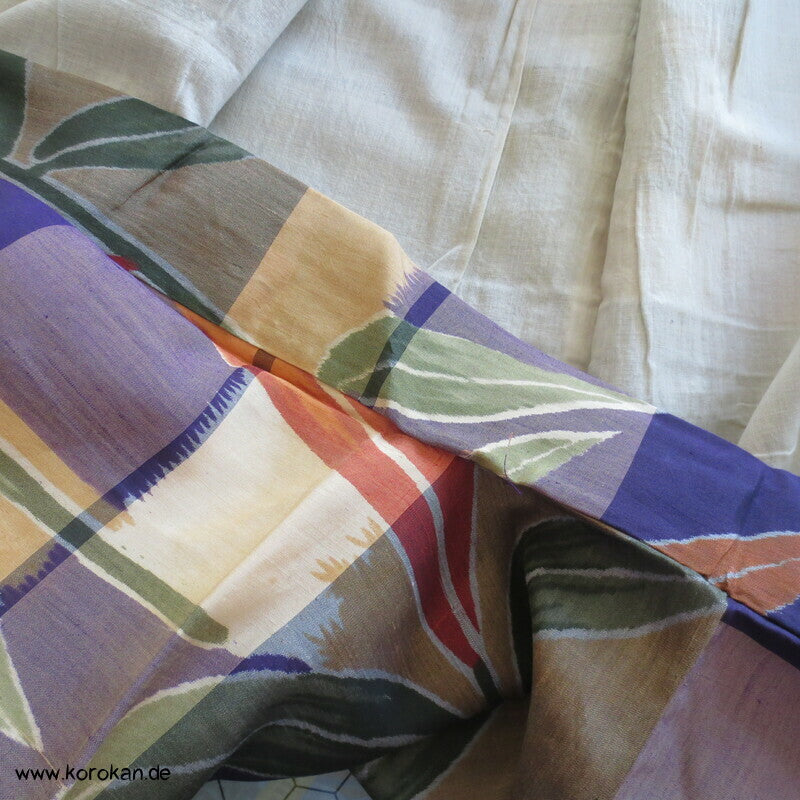 Bambus über Karo Meisen Kimono, Chu Furisode