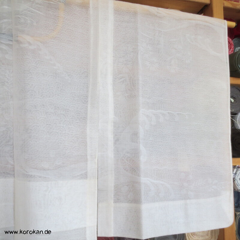 Juban Unterkimono feinstes Wellmuster Drehergewebe, hell, neu mit Tintenfleck