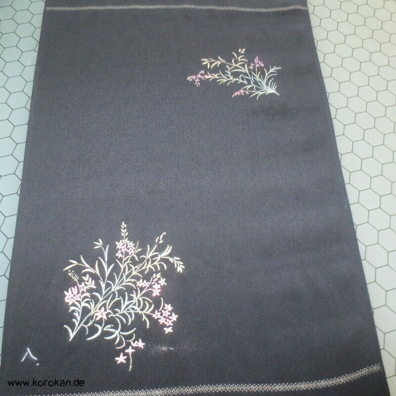 Panel Muster Stoff für Kimono - schwarz mit Lurex Druck