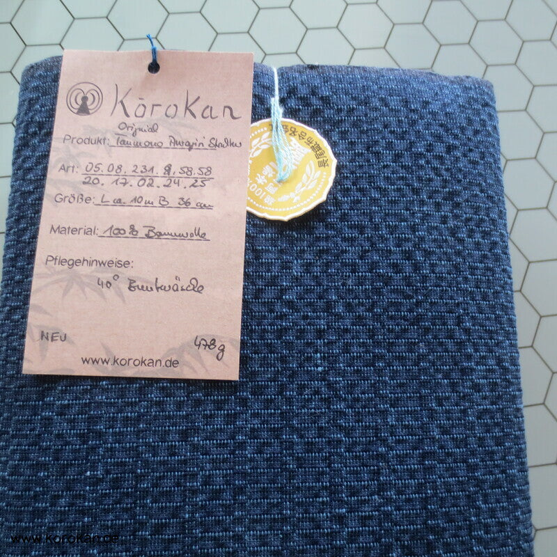 Awa Shijira originalgehefteter handgewebter dicker Kimono Baumwollstoff