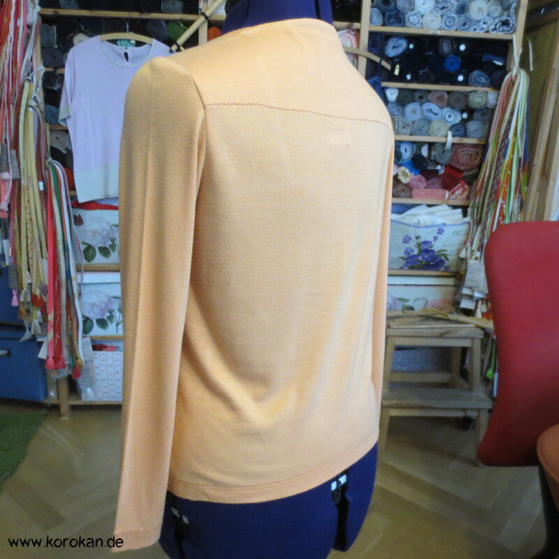 Vintage Langarm Shirt, Kombi aus Muster Kimono Seide Panel + Baumwoll Jersey