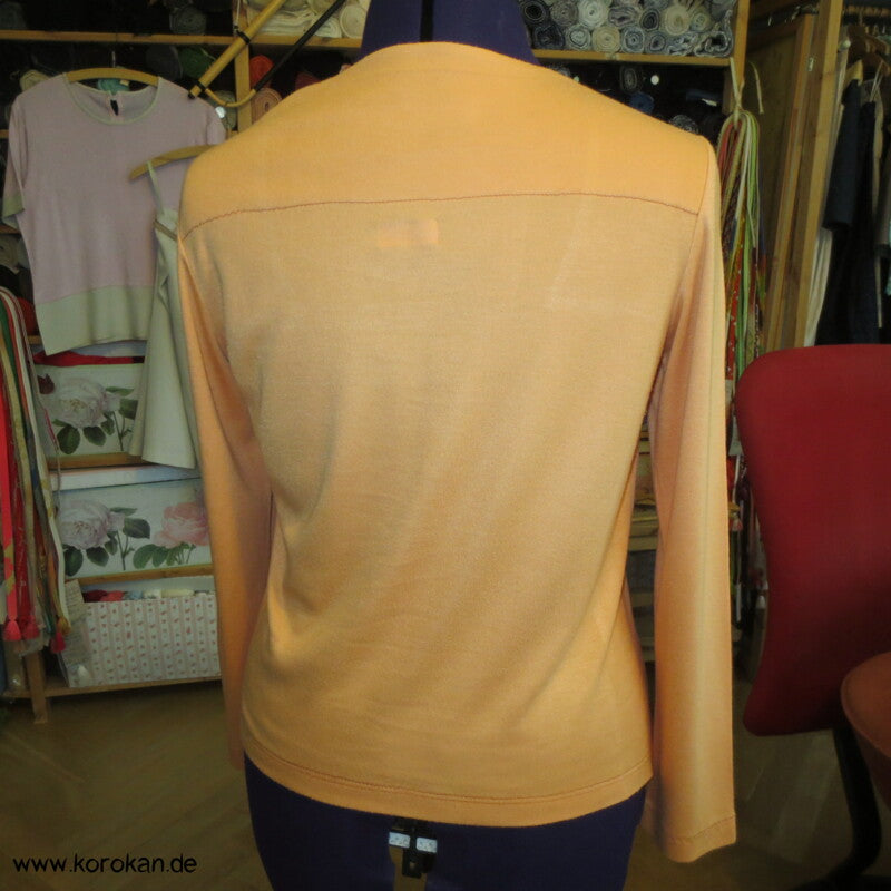 Vintage Langarm Shirt, Kombi aus Muster Kimono Seide Panel + Baumwoll Jersey