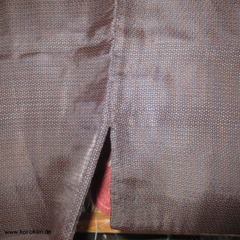 brauner Kikko Kasuri Seide Komon Kimono